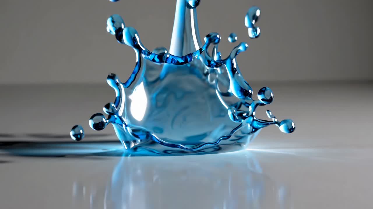 파란 액체 스플래시