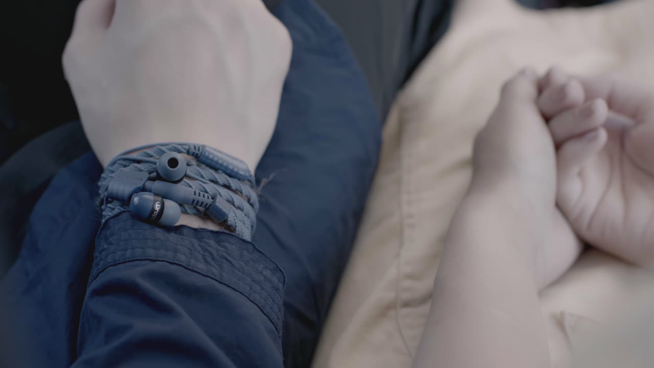 손잡이와 손목밴드의 클로즈업