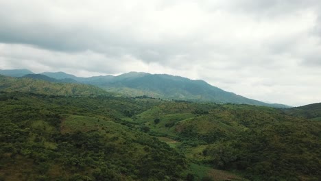 aerial view of the green plains in mountains, tanzania, africa