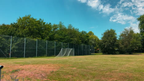 soccer goal in a green park field