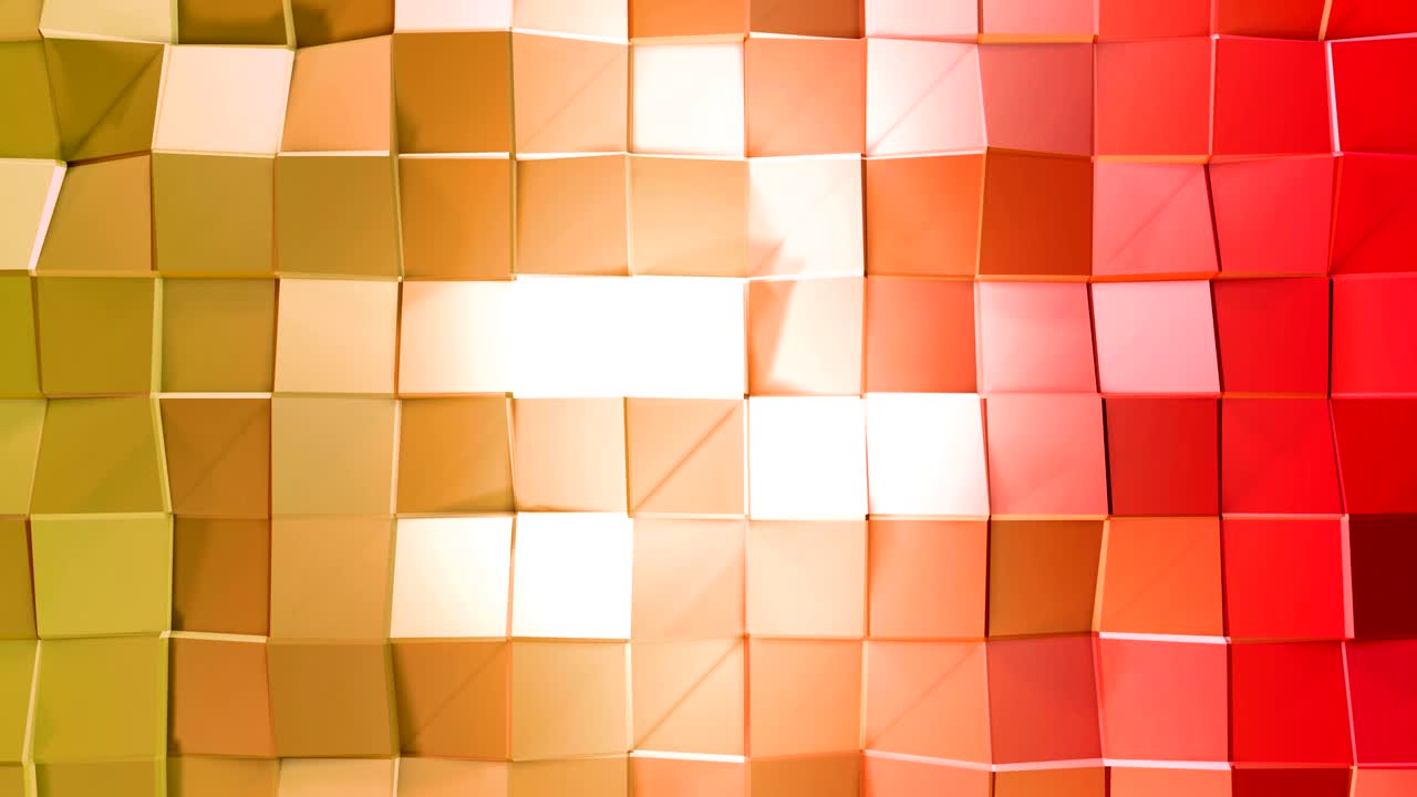 fondo en bucle de estilo low poly abstracto. animación 3d sin costuras en 4k. colores de gradiente modernos. superficie roja y amarilla brilla y brilla 1