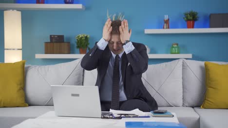home office worker man failing.