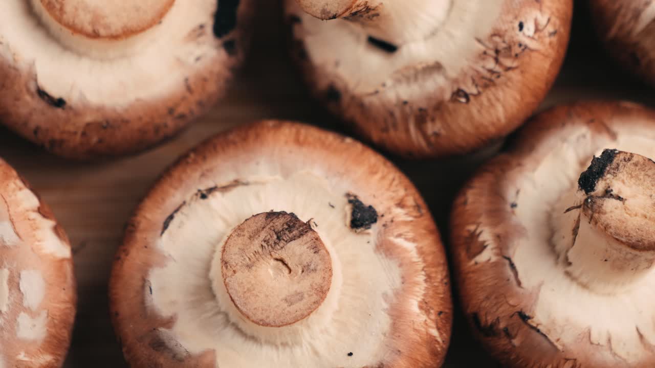 Close-up of Brown Mushrooms