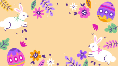 fondo de pascua con conejitos y huevos