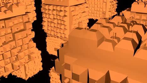 abstract greeble cubes surface on black background. 3d rendering