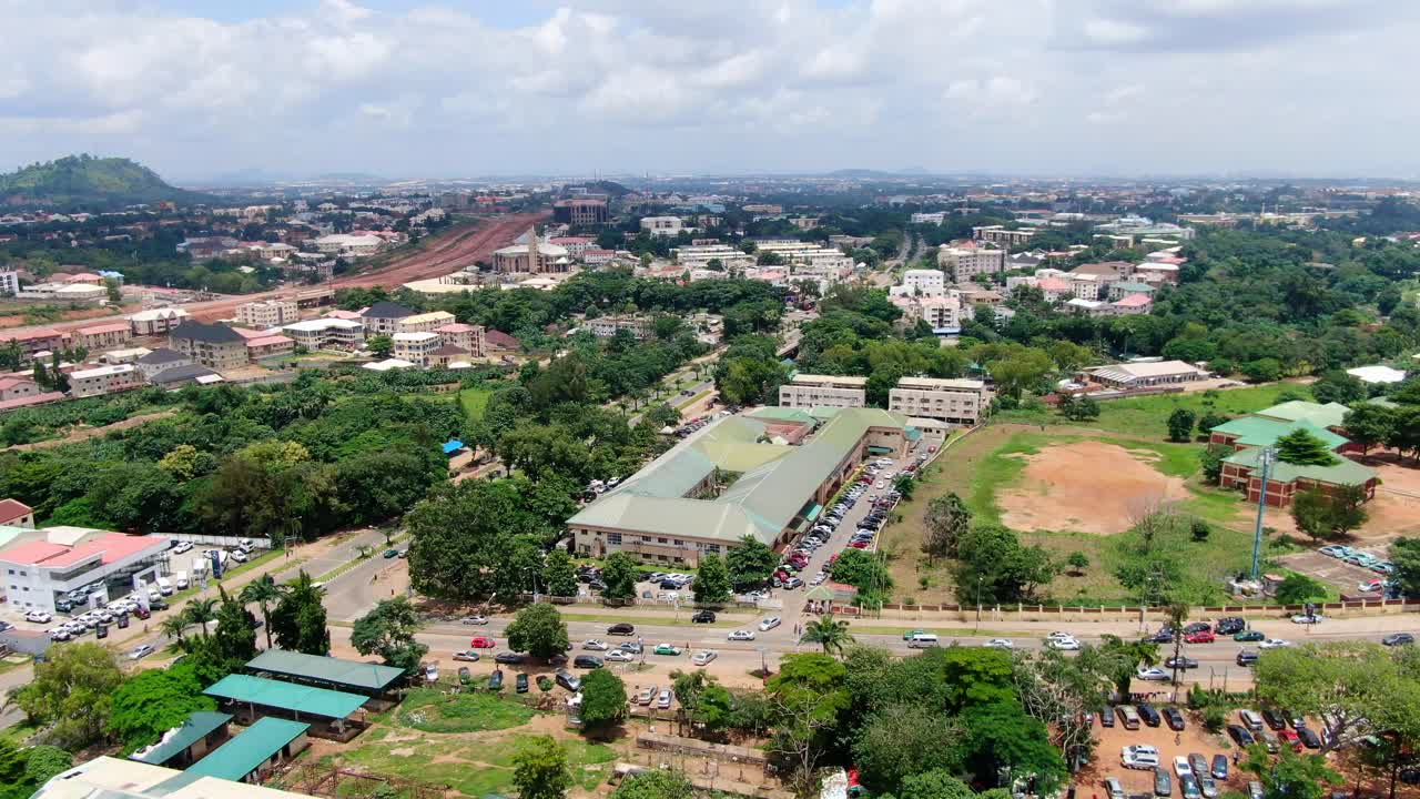 Flygbild över Abuja-distriktet, industribyggnader