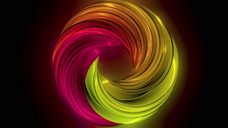 abstract 3d spiral with gold, green and red colors