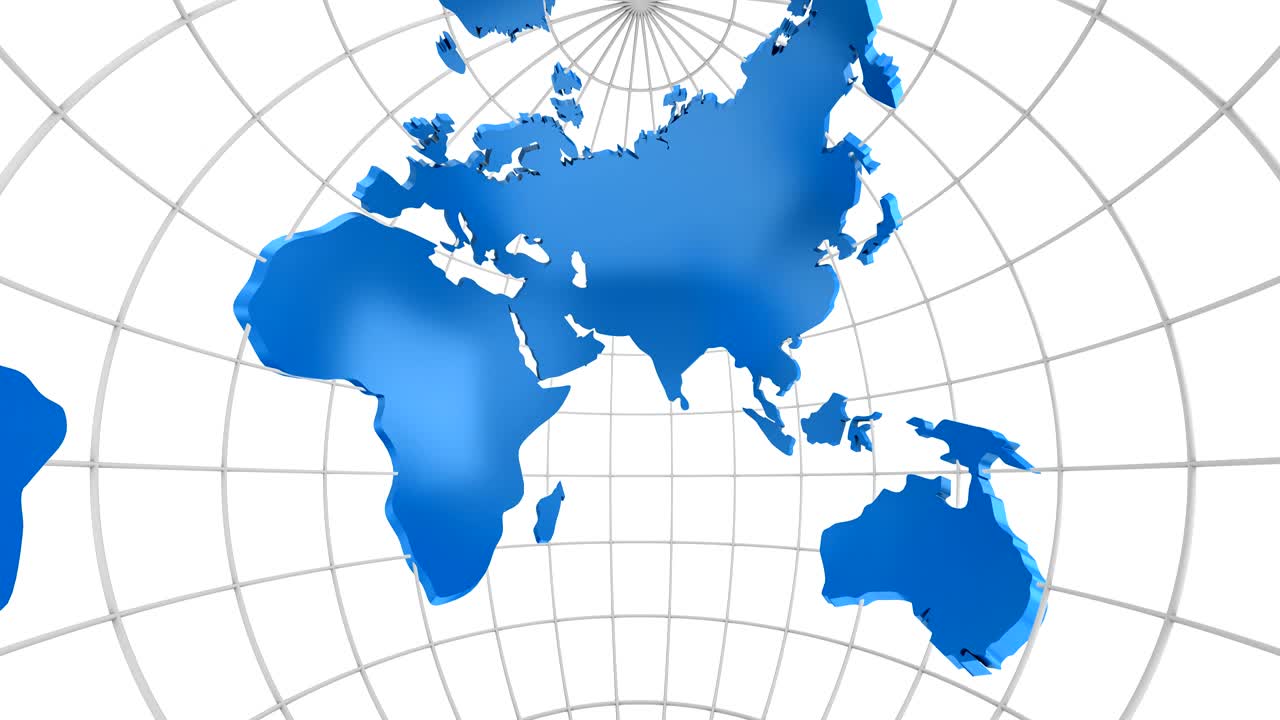 세계 지도는 지구로 변합니다. 안쪽을 보세요.