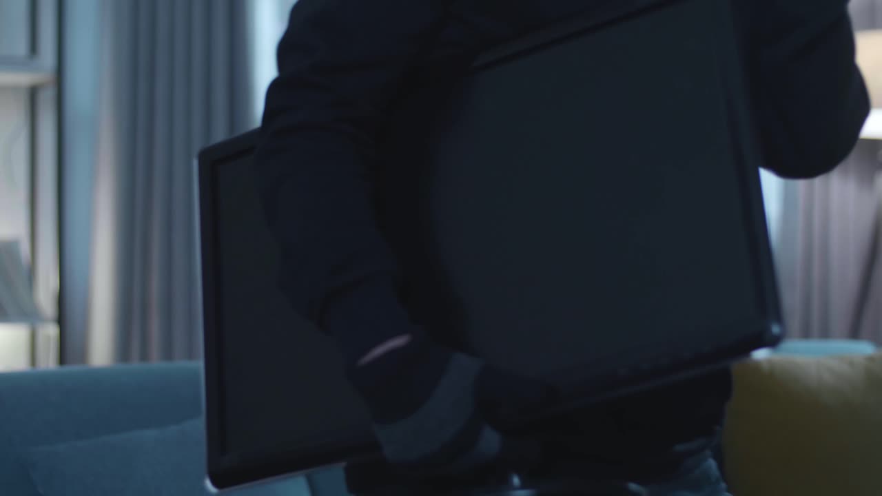 누군가의 집에서 텔레비전을 치는 전등을 들고 있는 도의 근접 사진