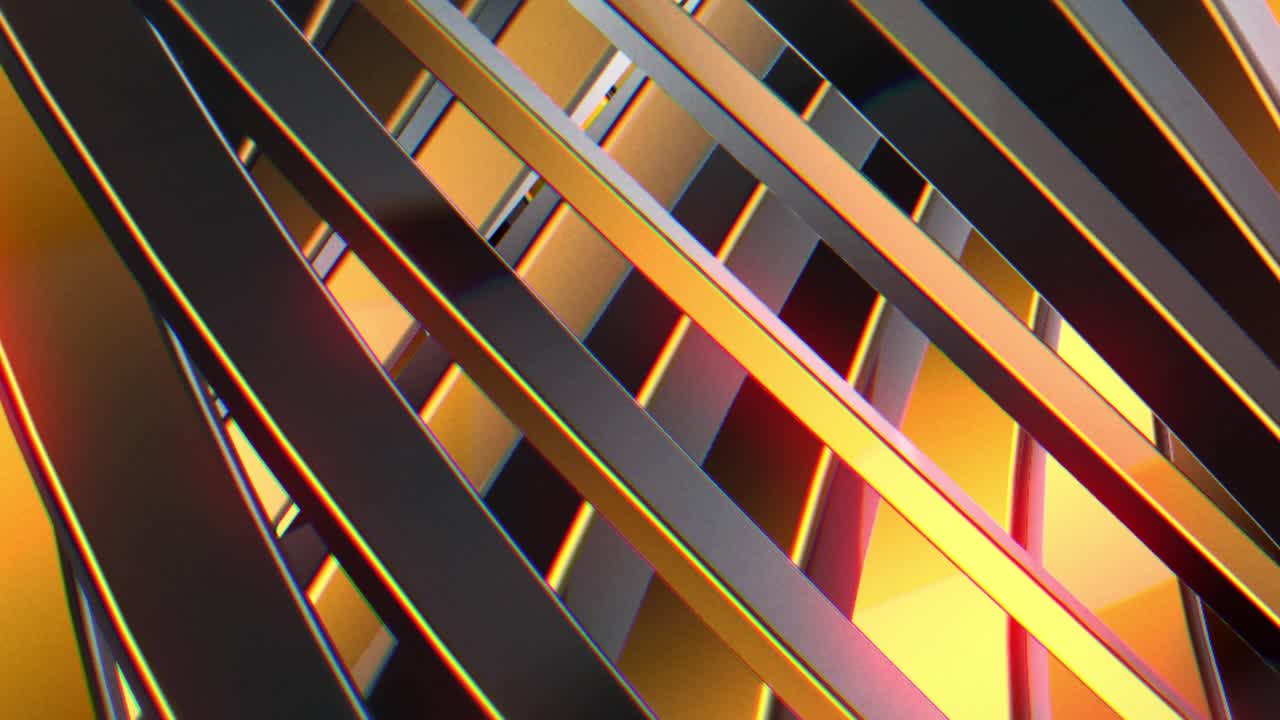 Dynamisk abstrakt baggrund af bevægende guld og mørke geometriske former.