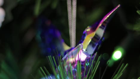 colibrí de cristal azul. adornos de navidad