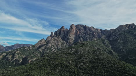 distant view of corsican mountain range