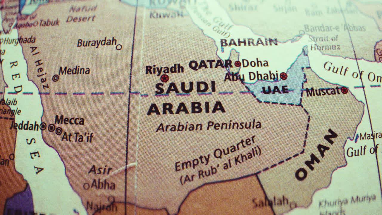 Map of Saudi Arabia and Surrounding Countries