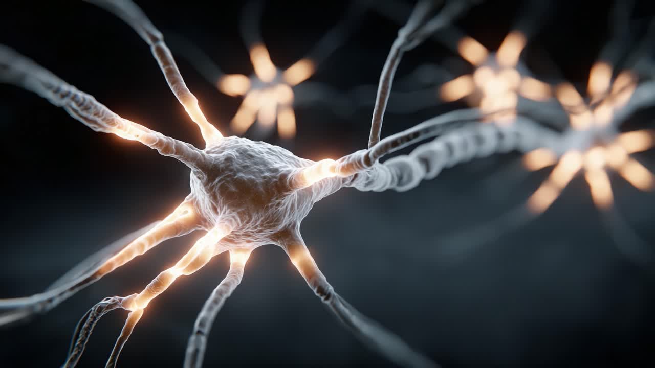 An Intricate Visualization of Neurons and Their Synapses: A Stunning Representation of Neural Networks and Brain Functionality in a Darkened Environment