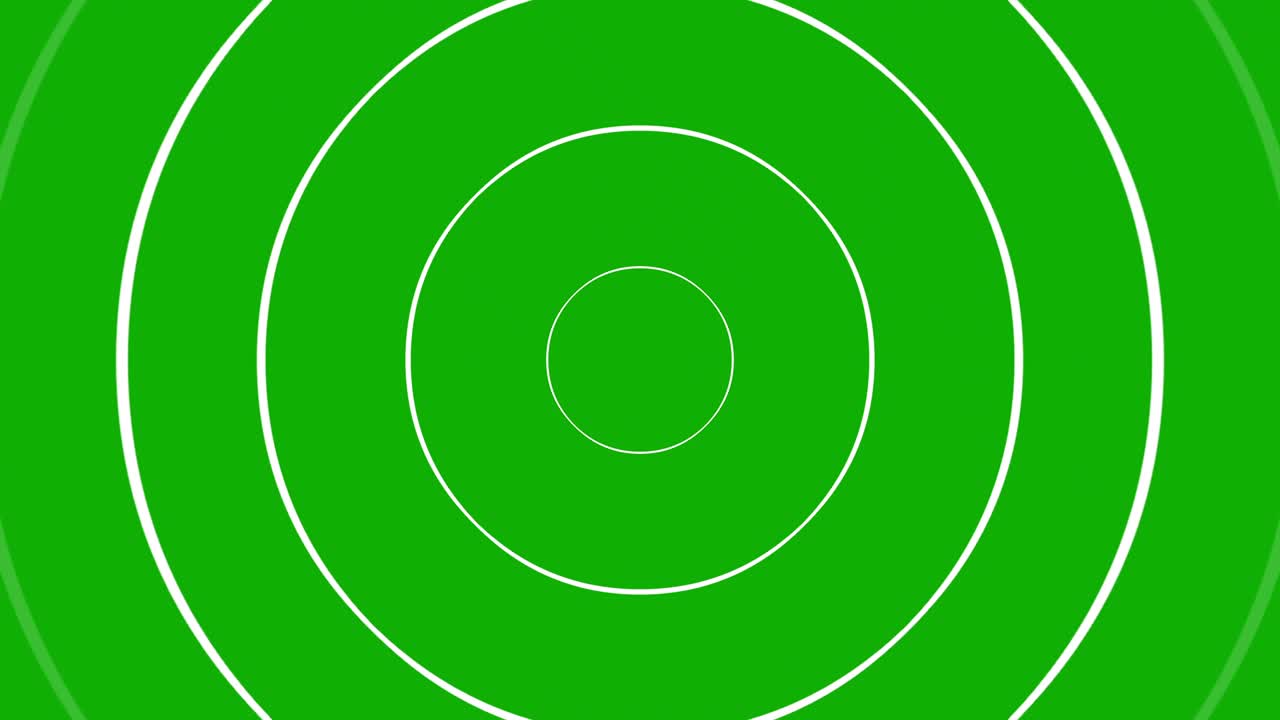 gráficos de movimiento de ondas circulares con fondo de pantalla verde