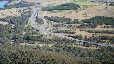 Glenloch-Interchange-As-Viewed-From-Telstra-Tower-In-Canberra,-Australia-At-Daytime