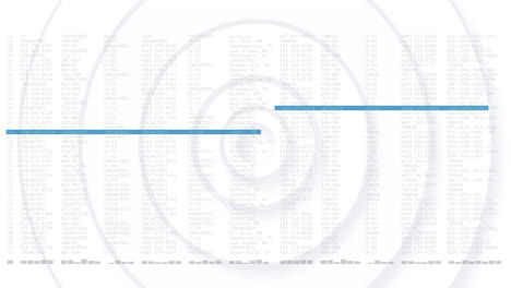 procesamiento de datos de pacientes con números de identificación en animación sobre patrones circulares