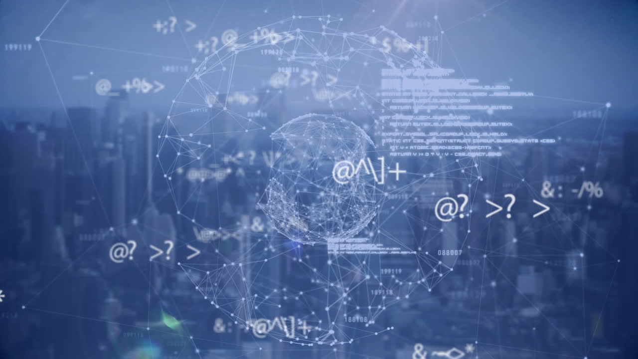 도시 풍경에 대한 연결 및 데이터 처리 네트워크의 세계