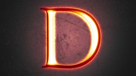 engraved letter d shining