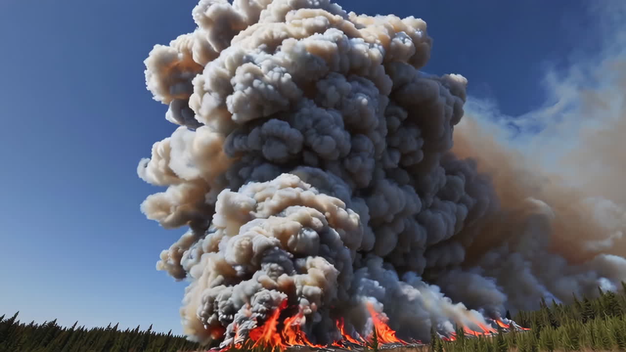 Massive Wildfire in a Forest