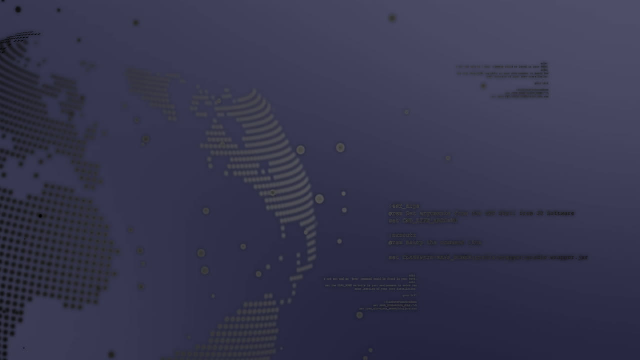 Animation of financial data processing and globe over grey background