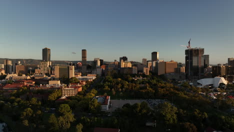 4k drone adelaide city sunset australia