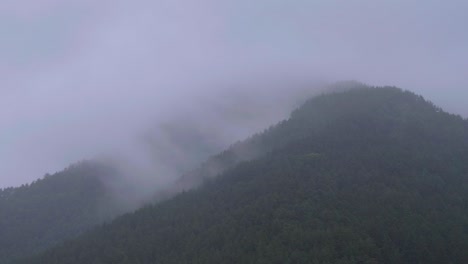 las tierras altas japonesas alrededor del monte fuji en la niebla