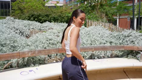 woman dancing in a park