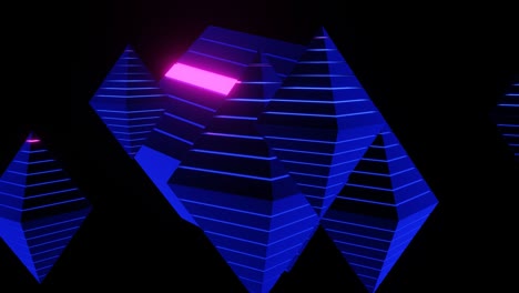 Abstract movement of neon shapes.