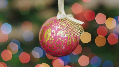 christmas red ball shakes at background bokeh