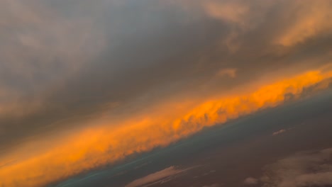 stunning sunset cloudscape from above