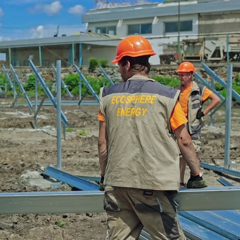working at construction site