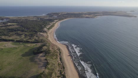 vista aérea sobre la costa de la isla de phillip en australia - toma de avión no tripulado
