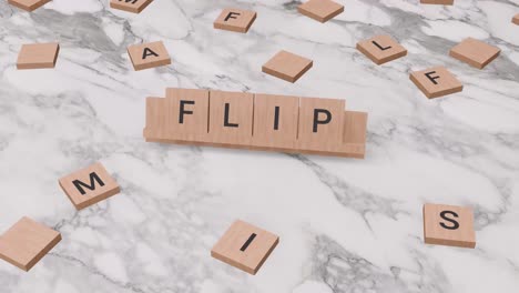flip-wort auf scrabble