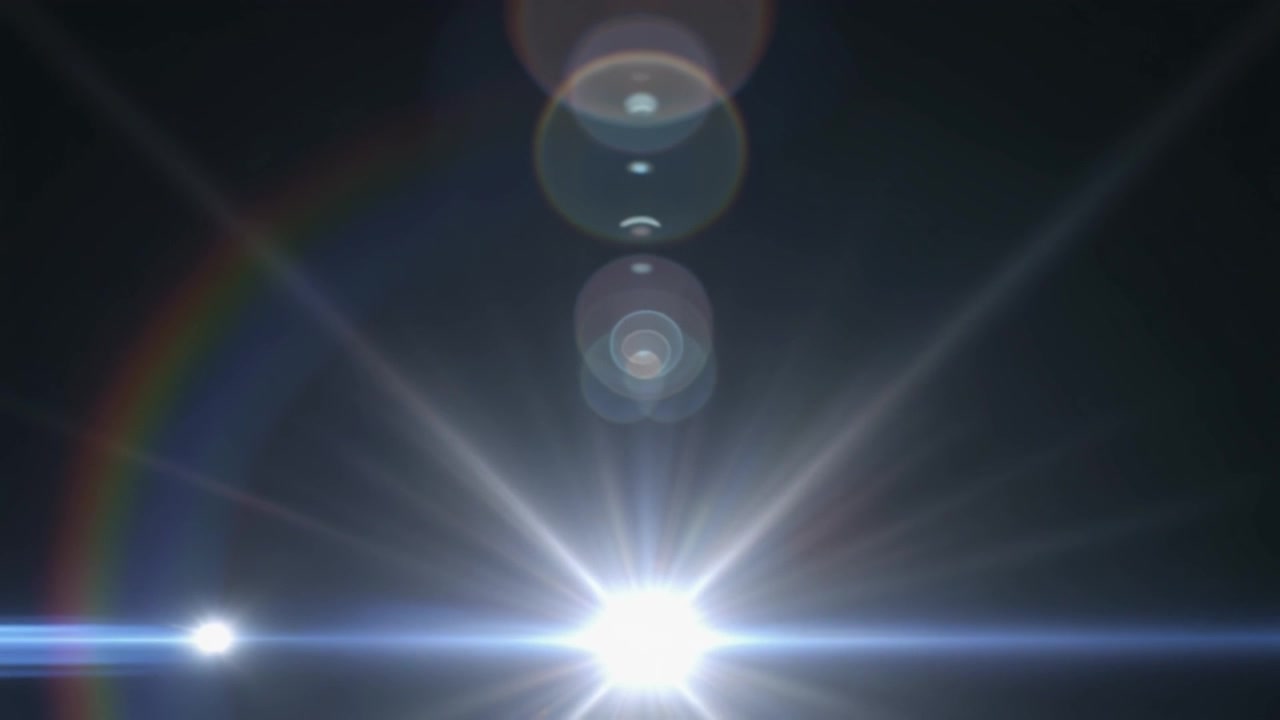 Effetto di bagliore lente luminoso con scie luminose cinematografiche