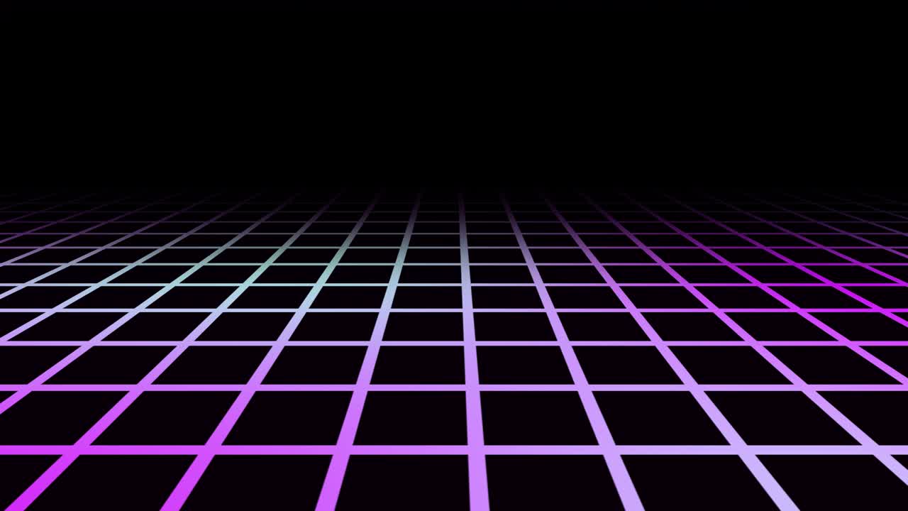 Retro 80s Synthwave Grid neon horizon futuristic animation