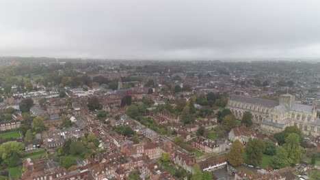 vía aérea sobre la catedral de winchester
