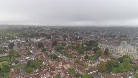 aerial track over winchester cathedral