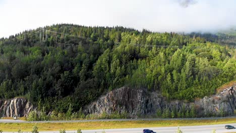 4k drone video of seward highway alaska route 1 through mountains