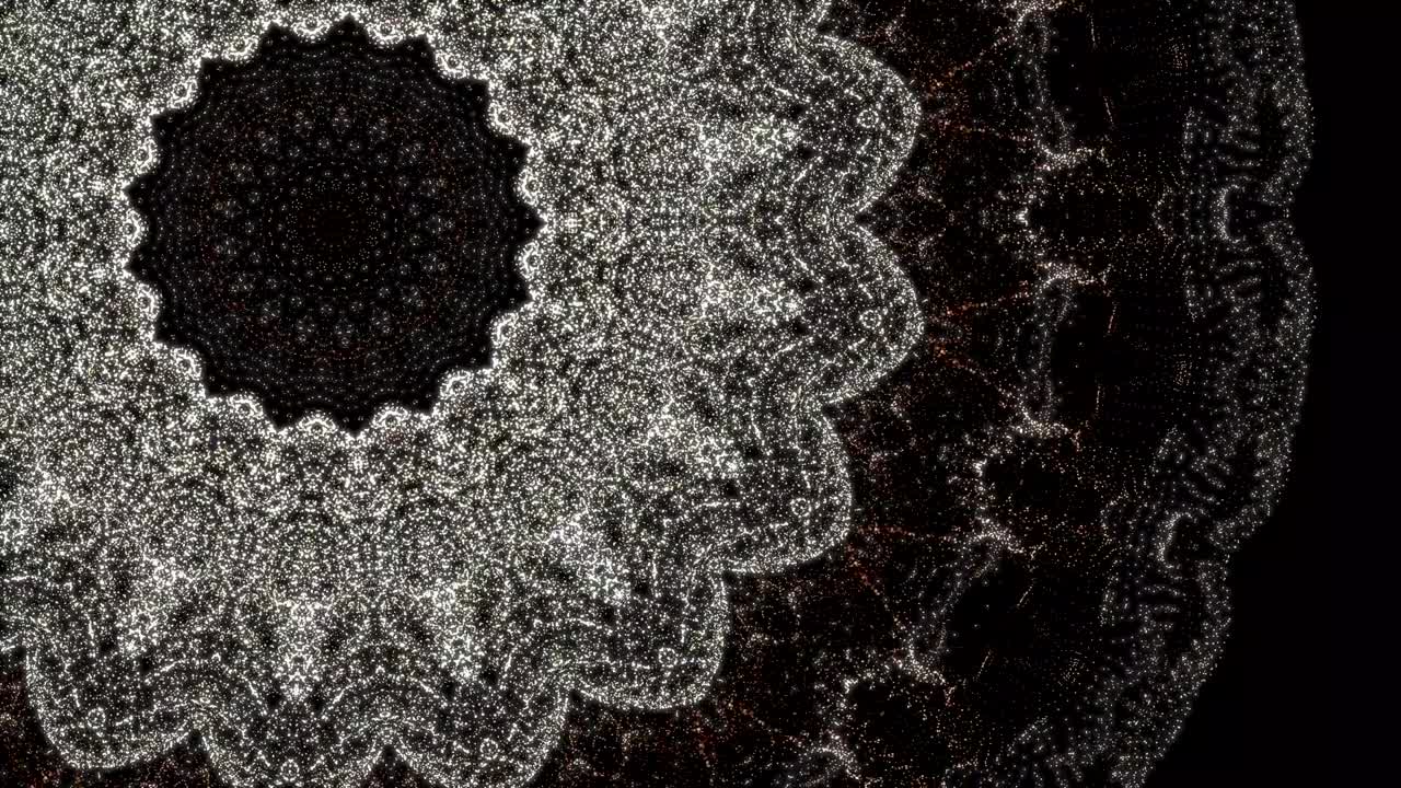 movimiento de flores digitales abstractos y coloridos de manera hipnótica psicodélica.