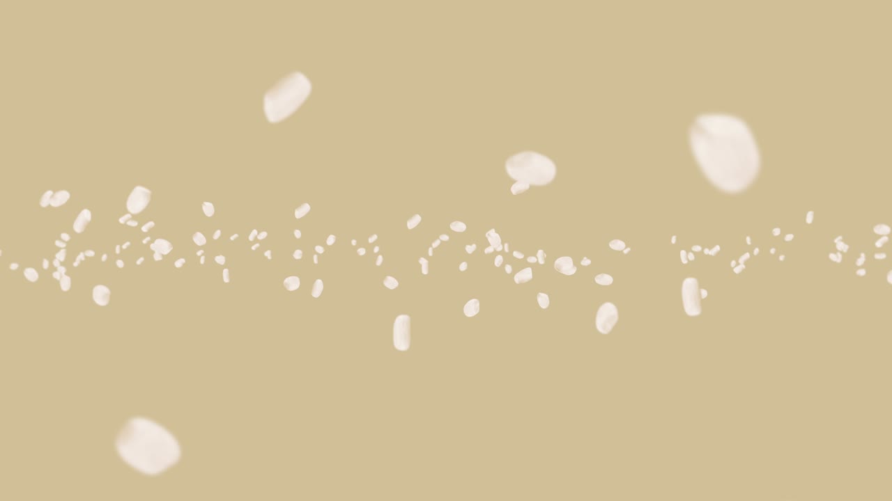 갈색 배경에 많은 을 날려. . 은. 채식주의자. 건강한 음식.  회전의 3d 루프 애니메이션.