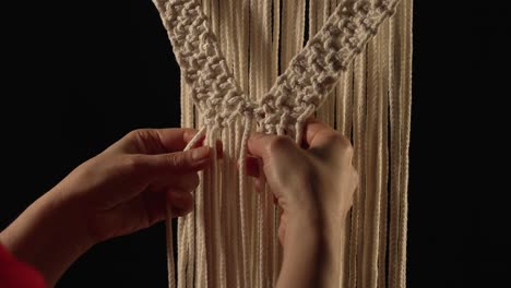 Macrame Wall Hanging Being Made