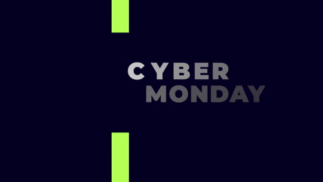 Cyber-Monday-Mit-Linien-Auf-Schwarzem,-Modernem-Farbverlauf