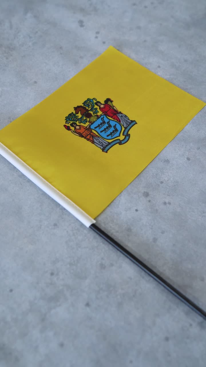 New Jersey state flag. Vertical shot