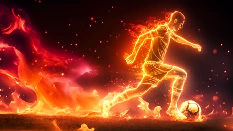 flaming soccer player