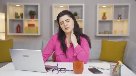 home office worker woman has fatigue.