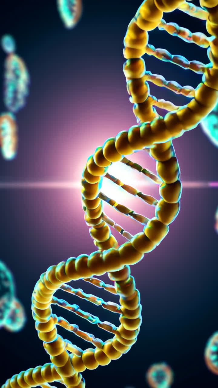 DNA Double Helix with Viruses