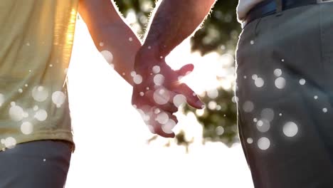 of man and woman holding hands on sunny day