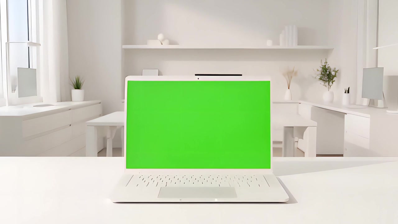 Video Mockup Schermo Verde Laptop 4K