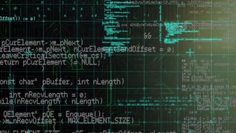digital animation of data processing against microprocessor connections on black background